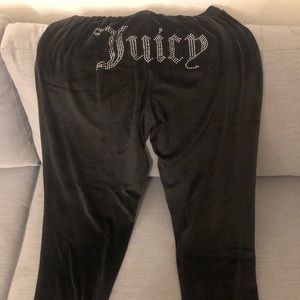 Juicy couture, black, flare, velvet tracksuit pants